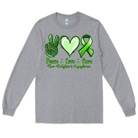 Heather Grey peace love cure non hodgkin's lymphoma Long Sleeve Tee - Jasminsmagicworld
