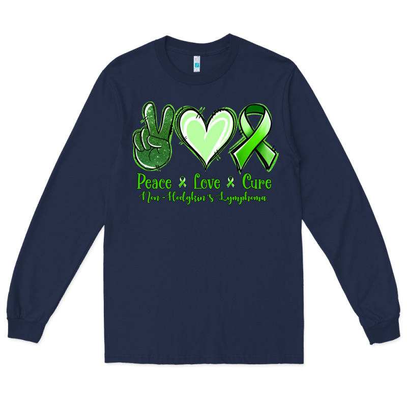Peace Love Cure Non Hodgkin's Lymphoma Long Sleeve Tee by Jasminsmagicworld | Teevron