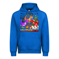 Cobalt happy hallothanksmas dinosaur Urban Hoodie - texasbilliewilder