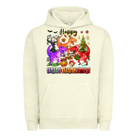Pigment Pistachio happy hallothanksmas dinosaur Urban Hoodie - texasbilliewilder