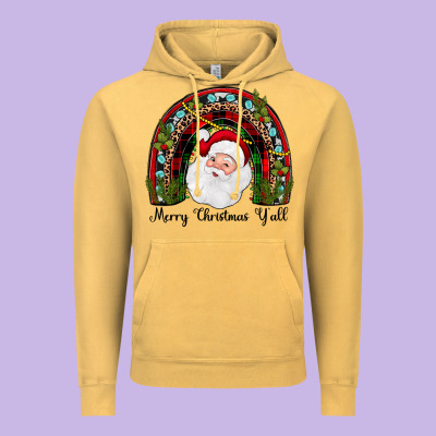 Merry Christmas Y'all Rainbow Vintage Hoodie Designed By Jahusdesignshop