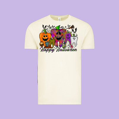 Happy Halloween Tooth Vintage Tee Designed By Racoondesign