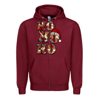 Burgundy ho ho ho western christmas Zipper Hoodie - Jasminsmagicworld