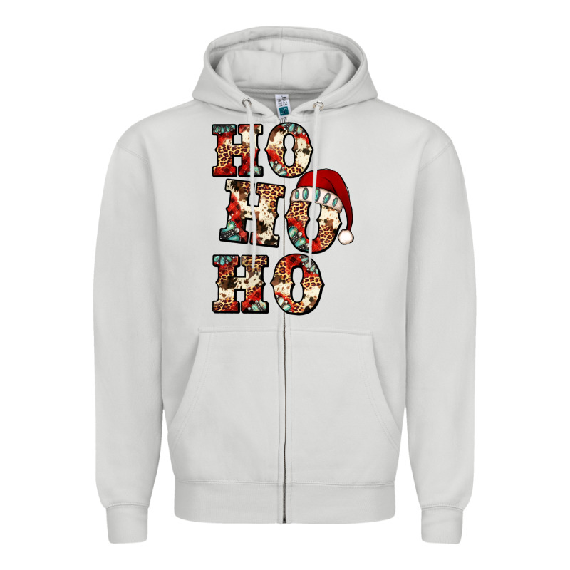 Ho Ho Ho Western Christmas Zipper Hoodie by Jasminsmagicworld | Teevron