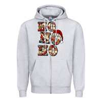 Heather Grey ho ho ho western christmas Zipper Hoodie - Jasminsmagicworld