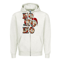 Oatmeal Heather ho ho ho western christmas Zipper Hoodie - Jasminsmagicworld