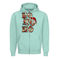 Seafoam ho ho ho western christmas Zipper Hoodie - Jasminsmagicworld