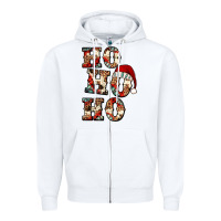 White ho ho ho western christmas Zipper Hoodie - Jasminsmagicworld