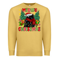Antique Gold meowy christmas black cat Premium Sweatshirt - MaliasSmallBusiness