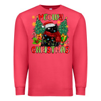 Cardinal meowy christmas black cat Premium Sweatshirt - MaliasSmallBusiness