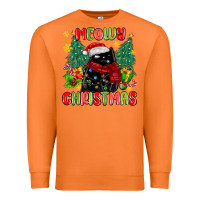 Carrot meowy christmas black cat Premium Sweatshirt - MaliasSmallBusiness
