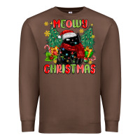 Chestnut meowy christmas black cat Premium Sweatshirt - MaliasSmallBusiness