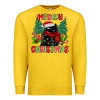 Lemon meowy christmas black cat Premium Sweatshirt - MaliasSmallBusiness