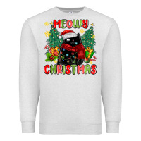 Oatmeal Heather meowy christmas black cat Premium Sweatshirt - MaliasSmallBusiness