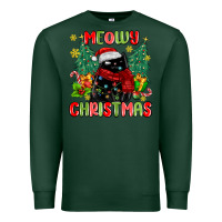 Sports Green meowy christmas black cat Premium Sweatshirt - MaliasSmallBusiness