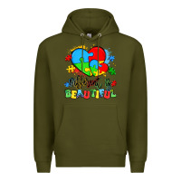 Army Green different is beautiful Premium Hoodie - Artiststas