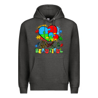 Charcoal Heather different is beautiful Premium Hoodie - Artiststas