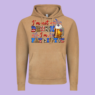 I'm Not Drunk I'm Patriotic Zillion Vintage Hoodie Designed By Zillion Design Studio