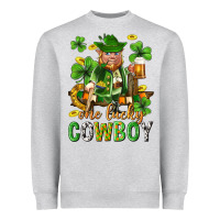 Heather Grey One lucky cowboy with st. patricks elf Heavyweight Sweatshirt - Neo Western