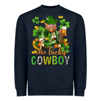 Navy One lucky cowboy with st. patricks elf Heavyweight Sweatshirt - Neo Western