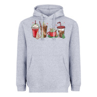 Heather Grey christmas tree cake and coffee cups Heavyweight Hoodie - MaliasSmallBusiness