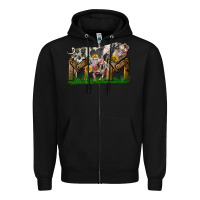 Black Western Mom With Spotted Pig And Baby Pig Zipper Hoodie - LillyAllenDesigns