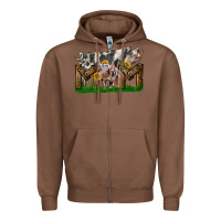 Chestnut Western Mom With Spotted Pig And Baby Pig Zipper Hoodie - LillyAllenDesigns