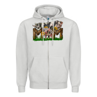 Dove Grey Western Mom With Spotted Pig And Baby Pig Zipper Hoodie - LillyAllenDesigns