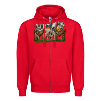 Red Western Mom With Spotted Pig And Baby Pig Zipper Hoodie - LillyAllenDesigns
