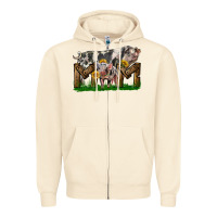 Sandshell Western Mom With Spotted Pig And Baby Pig Zipper Hoodie - LillyAllenDesigns