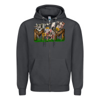 Smoke Western Mom With Spotted Pig And Baby Pig Zipper Hoodie - LillyAllenDesigns