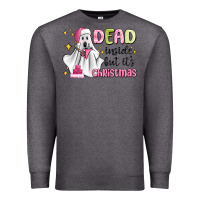 Charcoal Heather dead inside but it's christmas Premium Sweatshirt - MaliasSmallBusiness