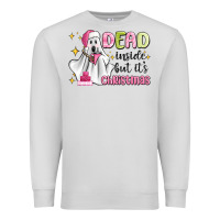 Dove Grey dead inside but it's christmas Premium Sweatshirt - MaliasSmallBusiness