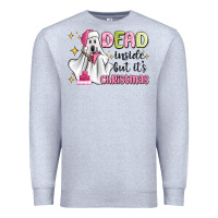 Heather Grey dead inside but it's christmas Premium Sweatshirt - MaliasSmallBusiness