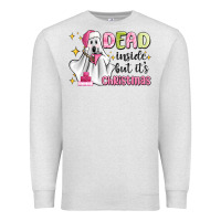 Oatmeal Heather dead inside but it's christmas Premium Sweatshirt - MaliasSmallBusiness