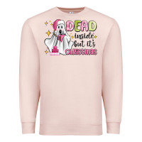 Pale Pink dead inside but it's christmas Premium Sweatshirt - MaliasSmallBusiness
