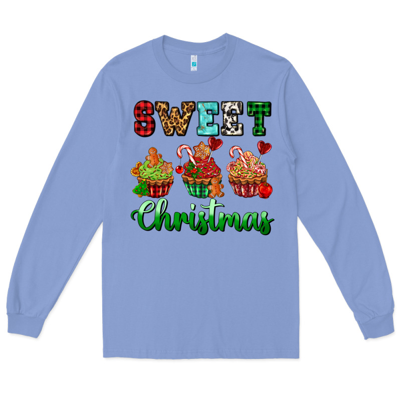 Sweet Christmas With Cupcake Long Sleeve Tee by AdoDesignShop | Teevron
