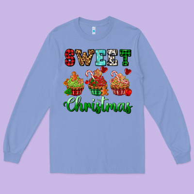 Sweet Christmas With Cupcake Long Sleeve Tee Designed By Adodesignshop
