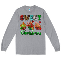 Heather Grey sweet Christmas with cupcake Long Sleeve Tee - AdoDesignShop