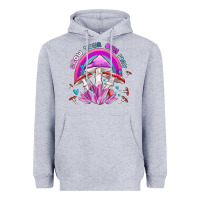 Heather Grey grow your own way crystal and mushroom Heavyweight Hoodie - MaliasSmallBusiness