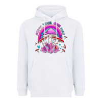 White grow your own way crystal and mushroom Heavyweight Hoodie - MaliasSmallBusiness