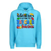 Ocean Blue somebody's favorite daycare teacher Premium Hoodie - Artiststas