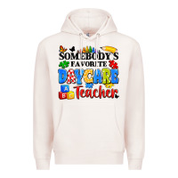 Pale Pink somebody's favorite daycare teacher Premium Hoodie - Artiststas