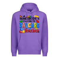 Purple somebody's favorite daycare teacher Premium Hoodie - Artiststas