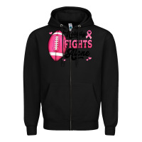 Black nobody fights alone pink football breast cancer awareness Zipper Hoodie - Jasminsmagicworld