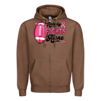 Chestnut nobody fights alone pink football breast cancer awareness Zipper Hoodie - Jasminsmagicworld