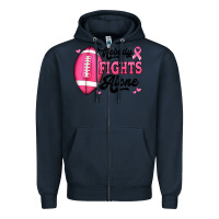 Navy nobody fights alone pink football breast cancer awareness Zipper Hoodie - Jasminsmagicworld