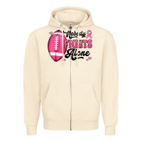 Sandshell nobody fights alone pink football breast cancer awareness Zipper Hoodie - Jasminsmagicworld