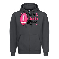 Smoke nobody fights alone pink football breast cancer awareness Zipper Hoodie - Jasminsmagicworld