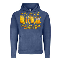 Vintage Denim Childhood Cancer Awareness Coffee Cups Vintage Hoodie - texasbilliewilder
